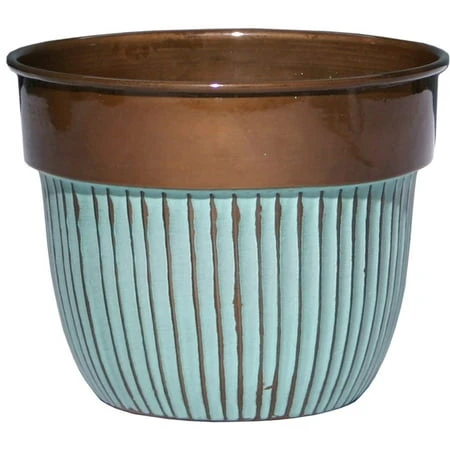 Bella Classic Planter, 6 Inch, Stripes/copper Design