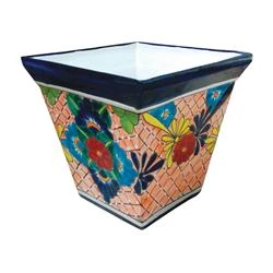 7422223 Talavera 10 X 10 In. Multi Color Ceramic Planter - Set Of 2