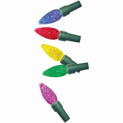 Christmas Pro-Series C6 Faceted String Lights, Multi Color, 200 Lights