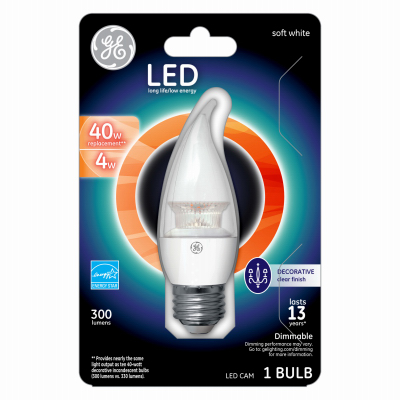 Clear Dimmable Led Light Bulb, 300 Lumens, 4-watt