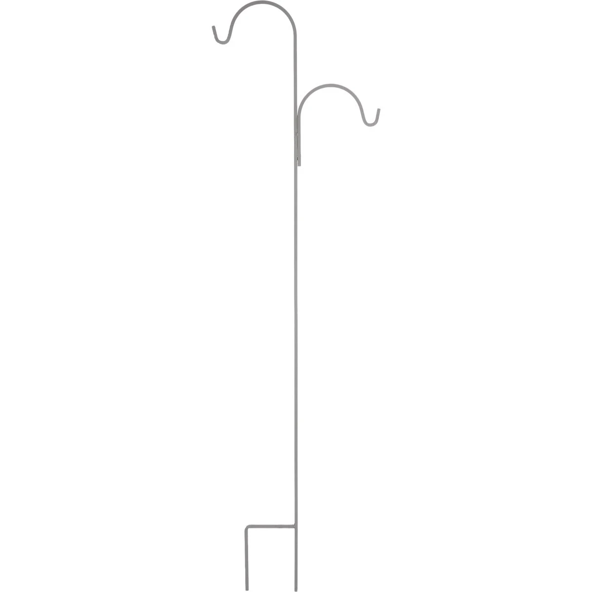 90 Inch Slate Square Steel Offset Shepherd Hook With Double Hooks