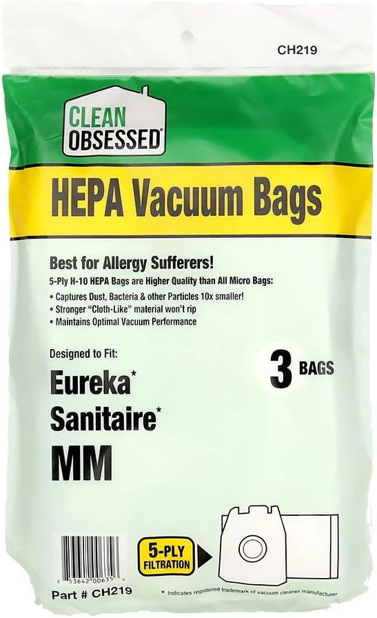 Eureka & Sanitaire Vacuum Cleaner Bags, Type MM HEPA, 3-Pk.