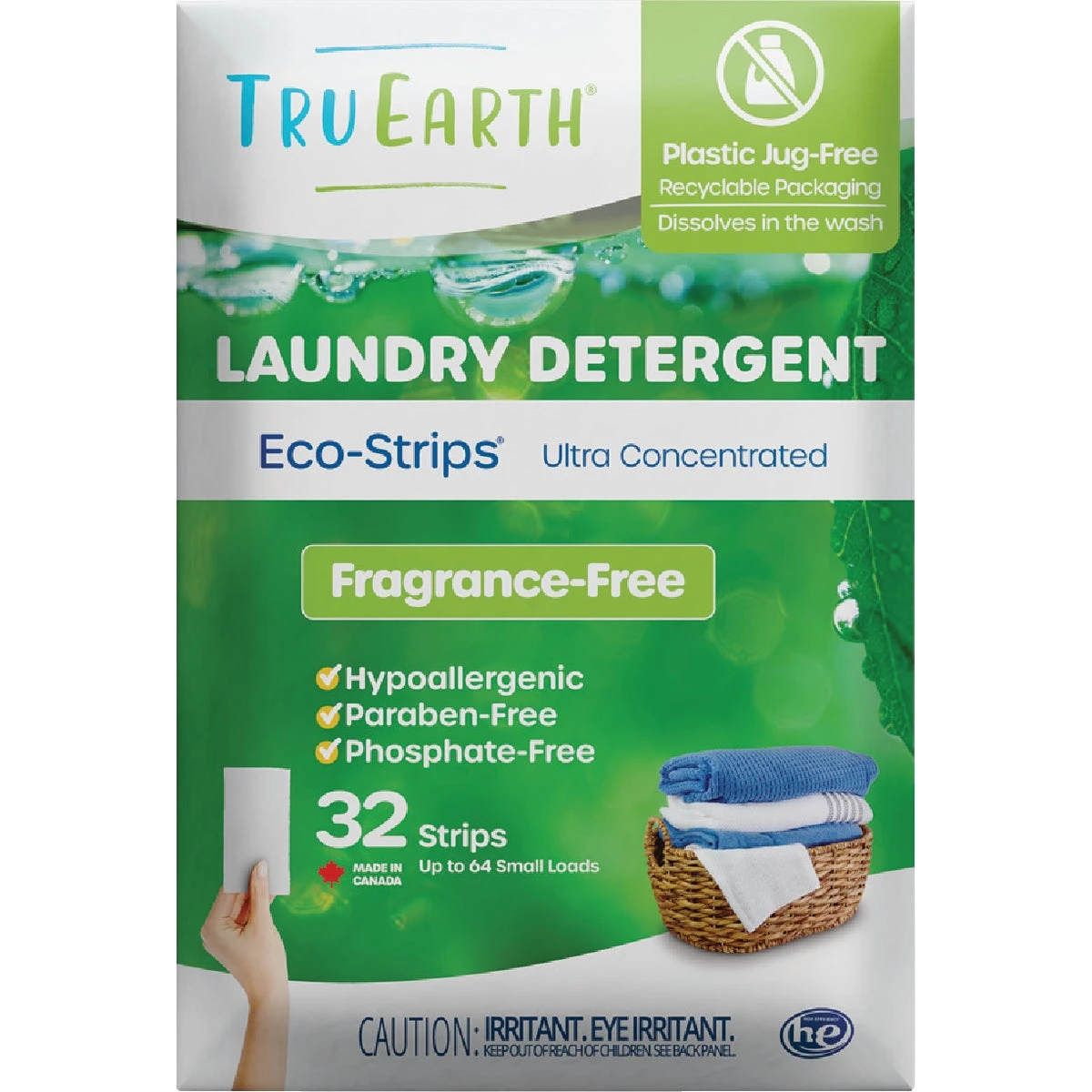 Laundry Detergent Eco-Strips, Fragrance-free, 32-Ct.