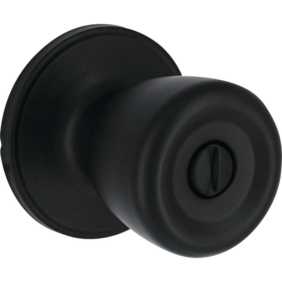 Matte Black Tulip Privacy Knob With Adjustable Latch And Turn Button Lock