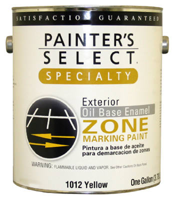 Specialty Zone Marking Paint, Oil-Based, Flat Yellow, 1 Gallon