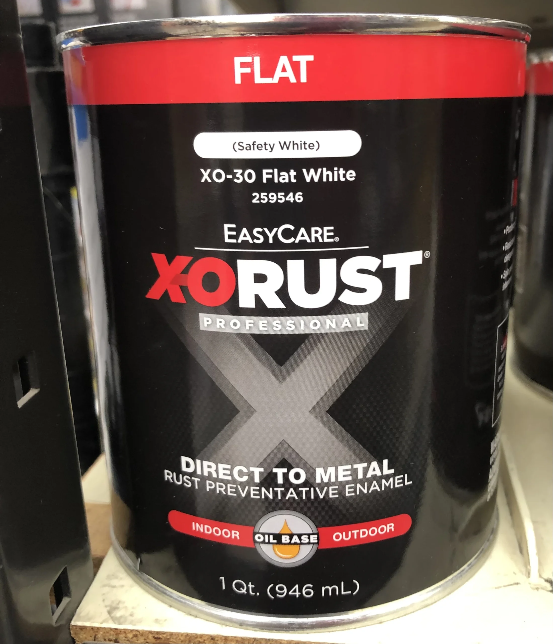 X-O Rust Premium Anti-Rust Oil-Base Paint, Flat White, Qt.