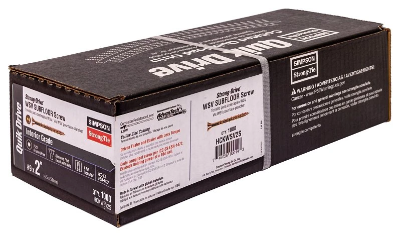 Subfloor Screw No. 9 X 2 Inch - Strong-drive Wsv Model