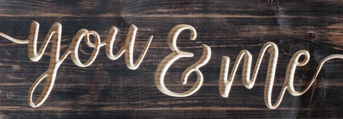 Wpb0010 You & Me Distressed Engraved Solid Pine Wood Plank Wall Plaque Sign