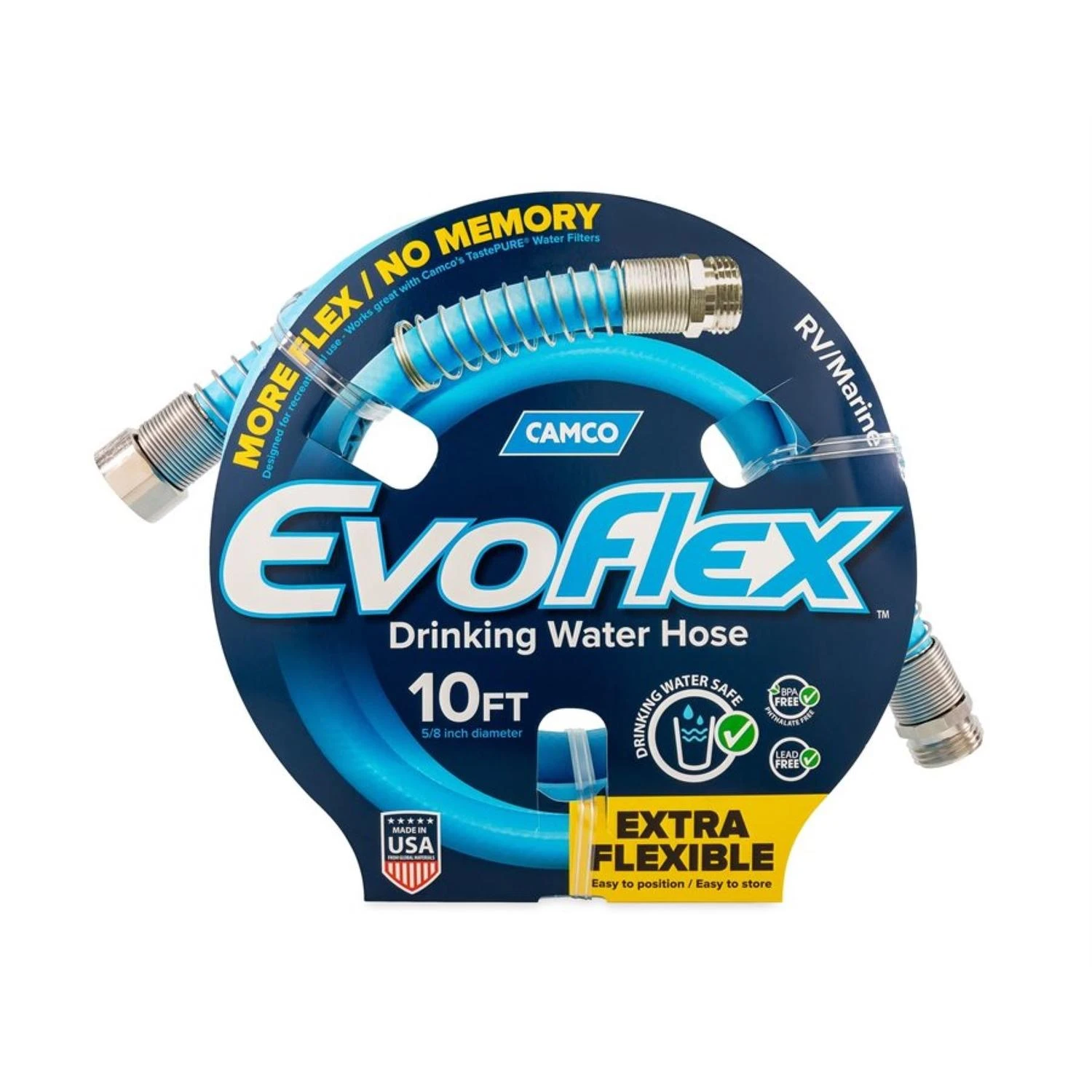 Camco Evoflex 10-foot Drinking Water Hose With 5/8-inch Id For Rv And Marine
