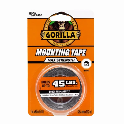 Max Strength Mounting Tape, Black, 60 In.