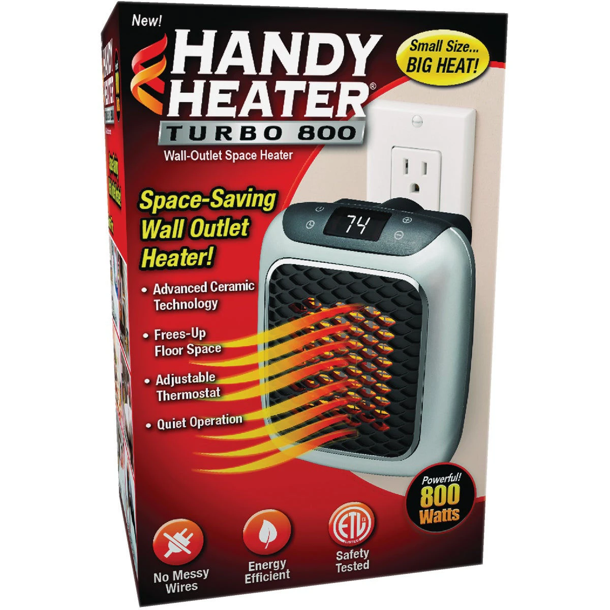 Handy Heater Turbo 800 Wall-outlet Space Heater As Seen On Tv