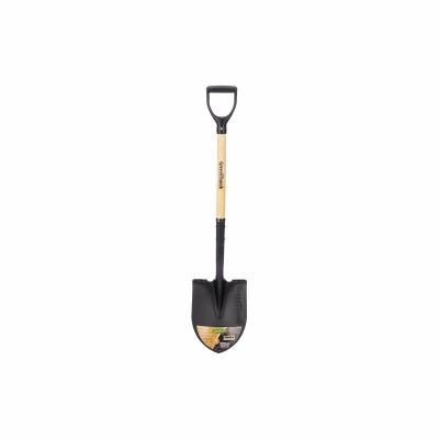 Round Point Garden Shovel, Serrated Edge, Fiberglass D-Handle