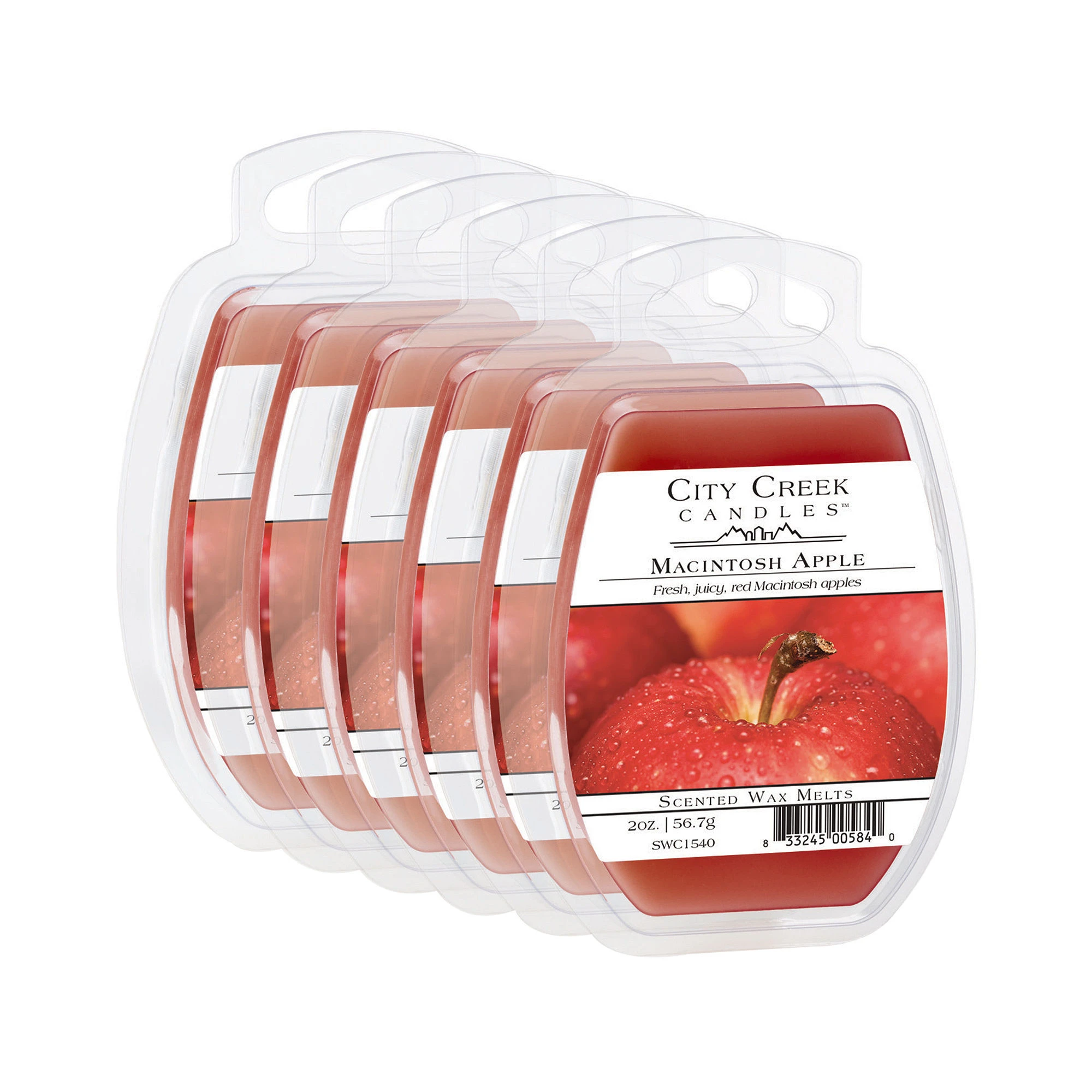City Creek Candles Set Of 6 Wax Melts - Macintosh Apple Fragrance
