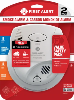 Smoke & Carbon Monoxide Alarm, Battery Operated, 2-Pk.