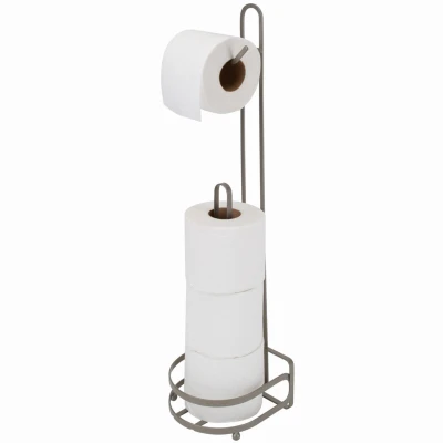 Earl Toilet Paper Holder, Holds 4 Rolls, Satin Metal