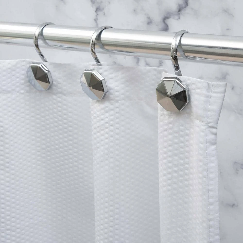 Alta Shower Curtain Hooks, Chrome, 12-Pk.