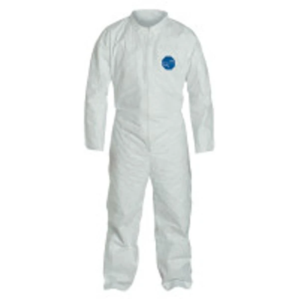 Collared Disposable Coveralls, Zip Close, White, XXL, 25-Pk.