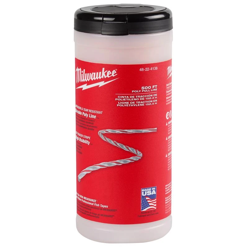 Milwaukee 500 Ft. Polypropylene Pull Line With High Visibility Red Stripe