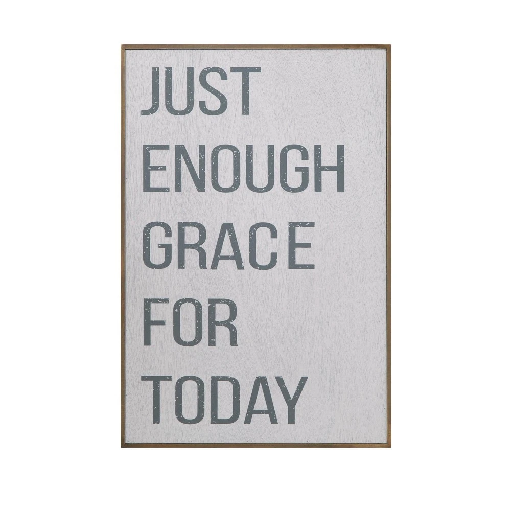 3r Studios Grace For Today Framed Pine Wood Wall Sign Décor