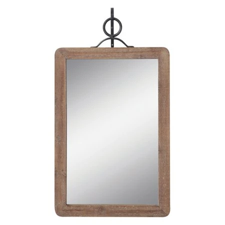 3r Studios Wood Framed Rectangle Wall Mirror With Black Bracket