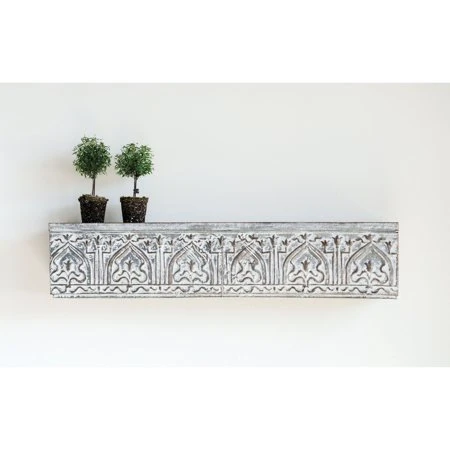 3r Studios Decorative Metal Wall Shelf Gray - Stylish Home Storage Solution