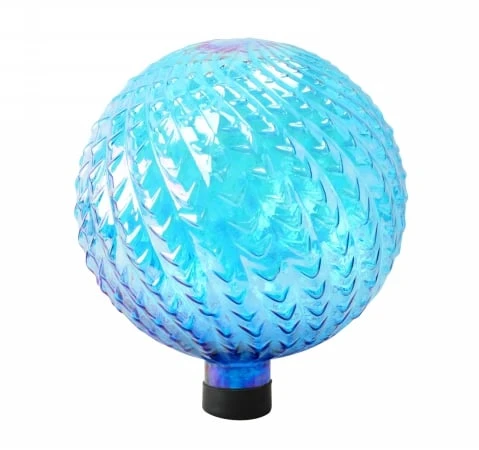 Alpine Corporation Grs278 10 Inch Blue Glass Gazing Globe With Arrow Texture