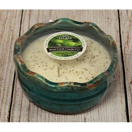 Swan Creek Vanilla Pound Cake 16 Ounce Soy Candle With 50+ Hour Burn Time In Ruffle Pot