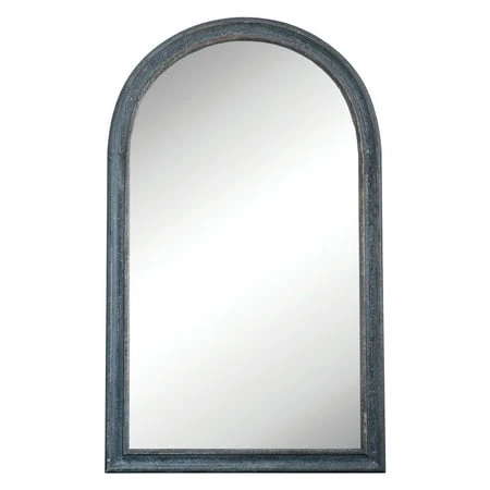 3r Studios Oversized Distressed Black Wood Modern Mirror 61 In. H X 37 In. W