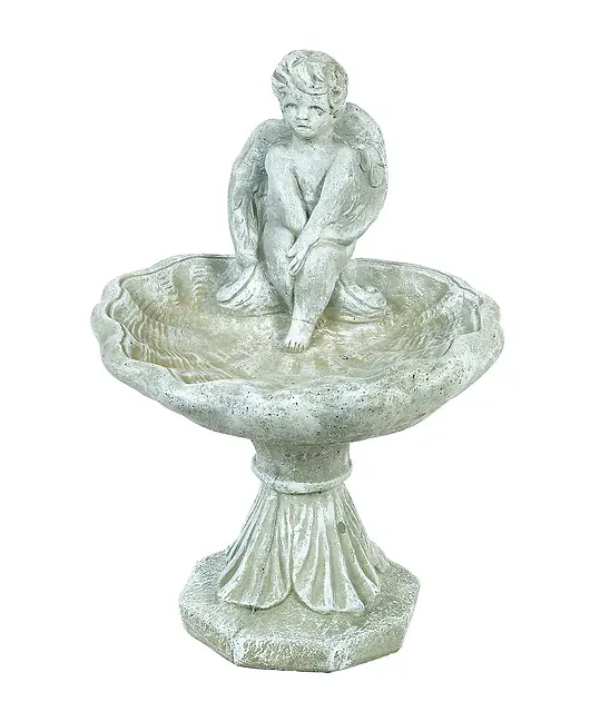 Hand-Painted Angelic Birdbath – Outdoor Garden Water Feature
