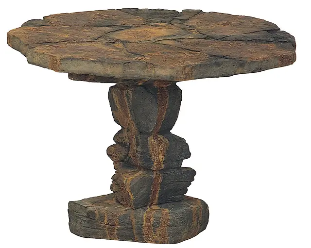 Granite‑Tone Rock Table Set – 18" H x 29" D – 153 lb Heavy‑Duty Design