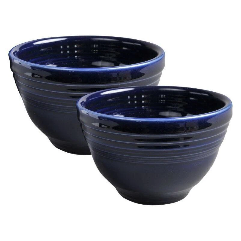 2-piece Cobalt Blue Baking Bowl Set - Perfect For Cooking And Serving