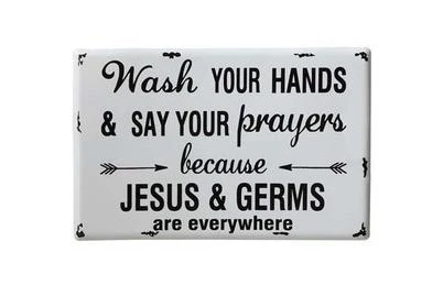 Wash Your Hands & Say Your Prayers Wall Art - Inspirational Home Decor