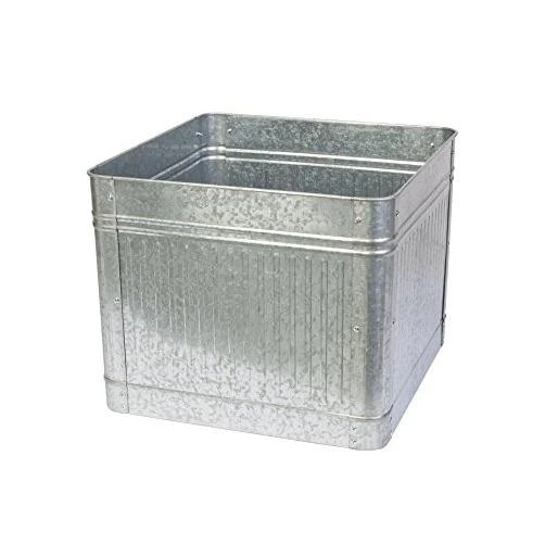 Galvanized Vintage Raised Square Planter - 21"l X 21"w X 18"h