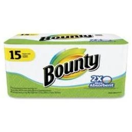 "Bounty Paper Towel Rolls, 2 Ply, 36 Sheets/Roll, White, Absorbent, For Kitchen, 540 Sheets Per Carton, 540/Carton,Size: large"