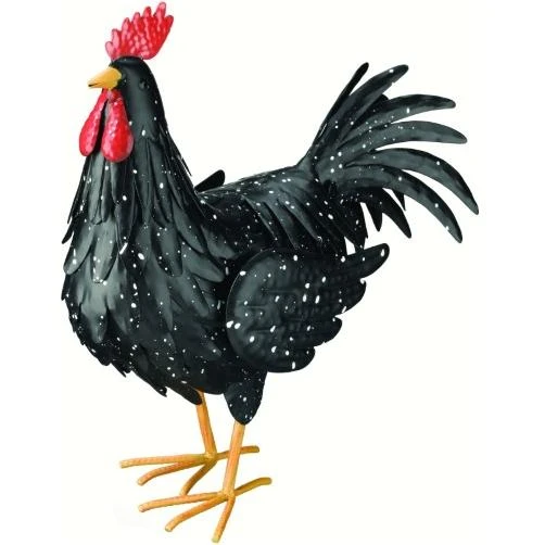 Large Black Rooster Statue, Model Regal10193