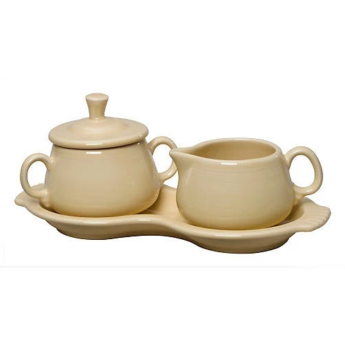 Ivory Sugar And Creamer Set With Tray - Elegant Dinnerware Collection