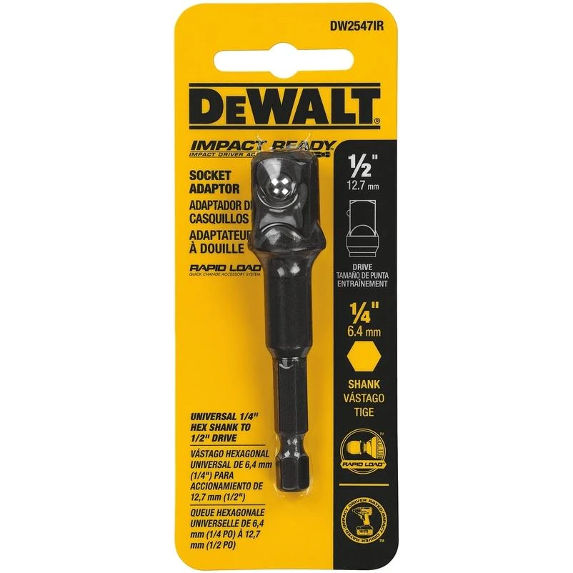 DeWalt Elite Series 1/2 in Drive Steel Socket Adapter - Heavy Duty Black