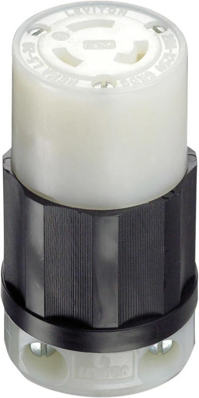 Leviton Nylon Industrial L5‑20R Grounding Locking Connector – 2‑Pole, 16‑10 AWG, UL/CSA Certified