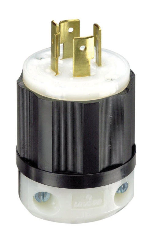 Leviton Heavy‑Duty Nylon Locking Ground Plug – L14‑20P, 3‑Pole 4‑Wire, 18‑10 AWG