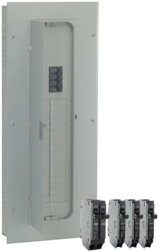 GE TM3220CCUB2K 200A 2‑Pole Load Center – 32‑Space, 40‑Circuit Main Breaker, Gray NEMA 1 Enclosure