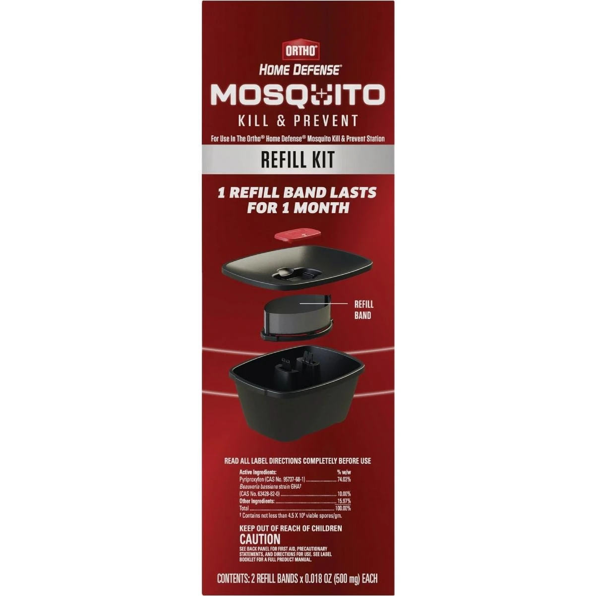 Ortho Home Defense Mosquito Kill & Prevent Refill Bands – 2 Pack, 4,300 sq ft Coverage