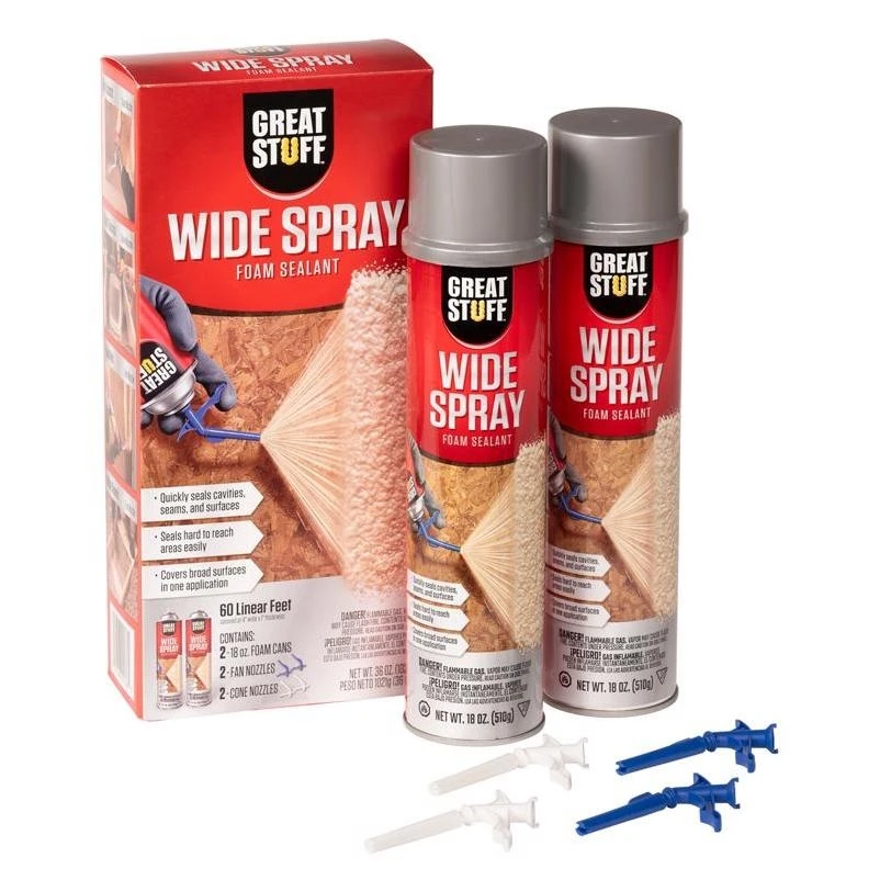 Great Stuff Wide‑Spray Polyurethane Foam Insulation Sealant – 36 oz Cream
