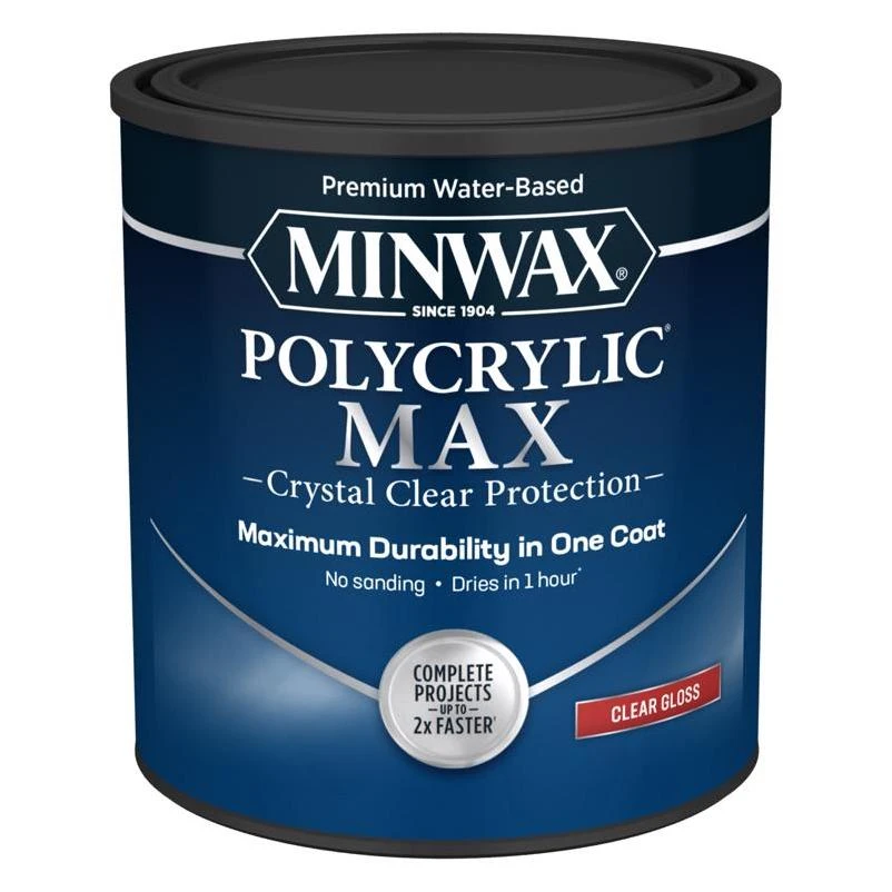 Minwax Polycrylic Gloss Protective Finish – 1 Qt Clear Liquid Topcoat