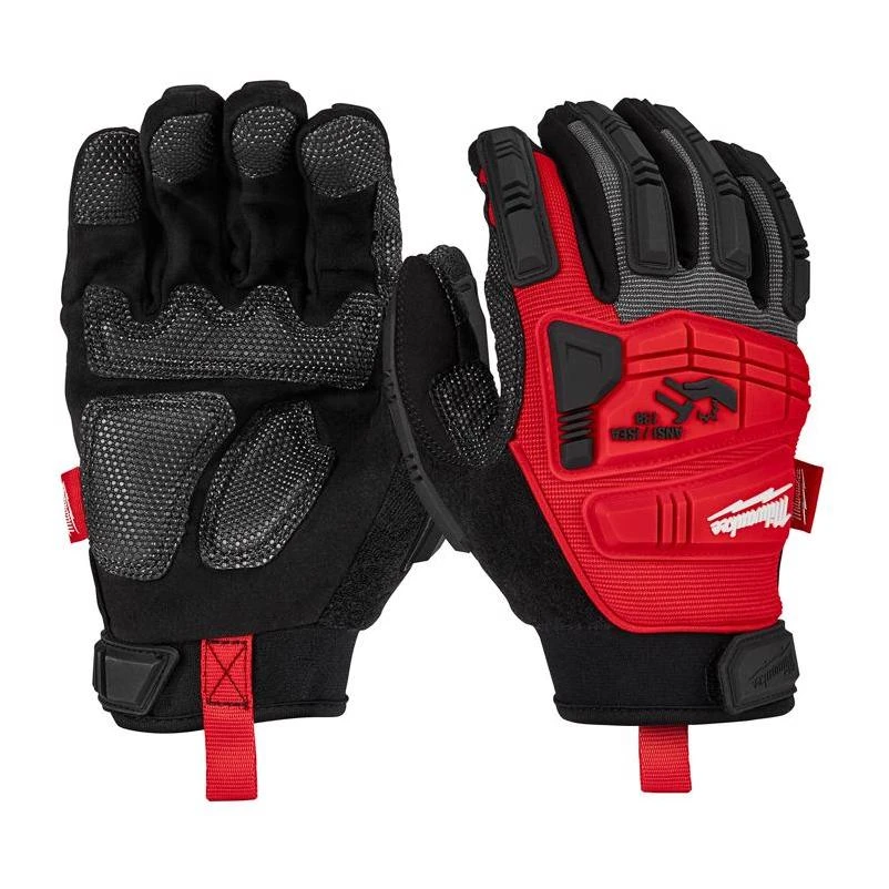 Milwaukee Demolition Impact Gloves – Heavy‑Duty Outdoor Protection, Medium (Black/Red)