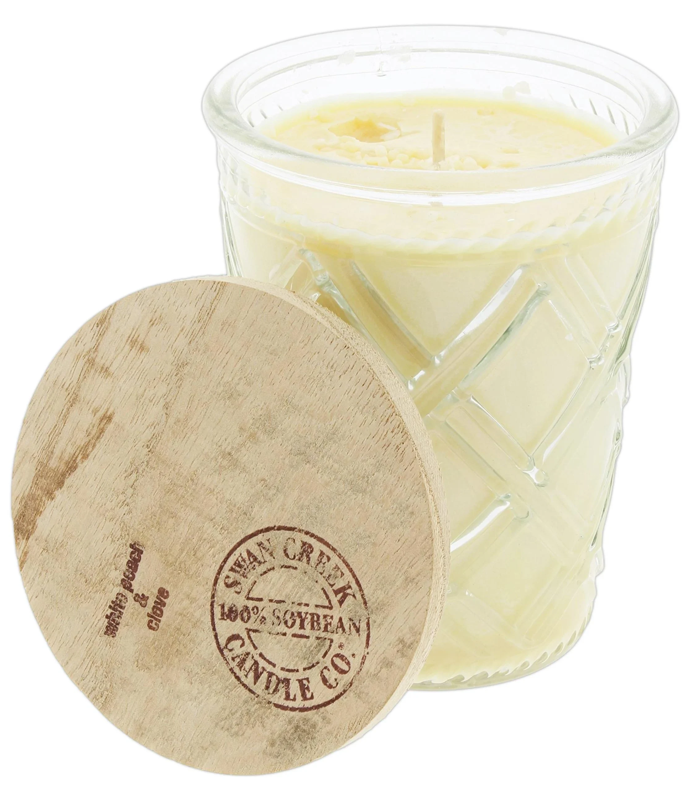 12 Oz White Peach Clove Scented Candle - Elegant Giftware