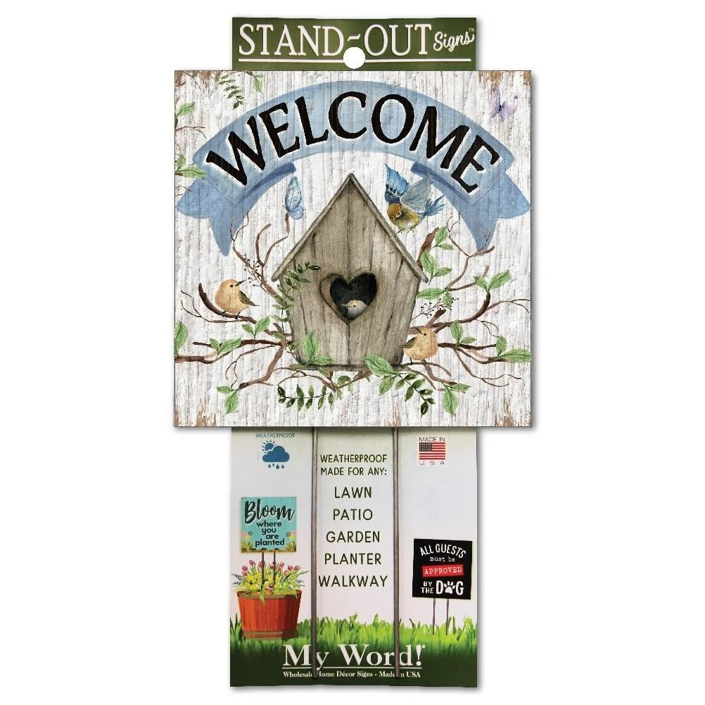 Welcome Birdhouse 8" X 8" Decorative Garden Accent