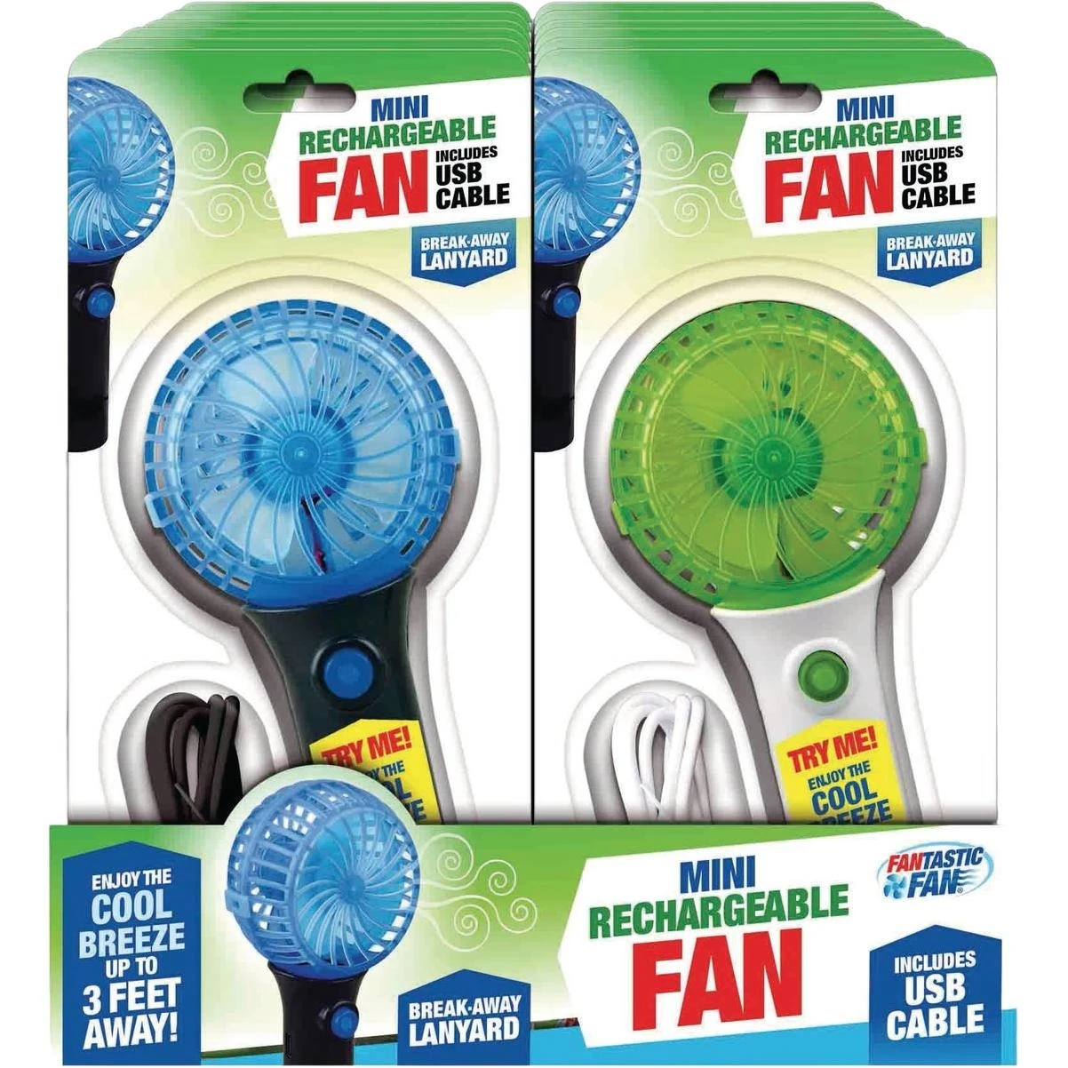 Compact USB Rechargeable Mini Fan with Breakaway Lanyard – Portable Personal Cooler