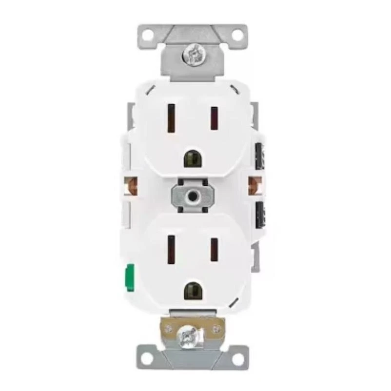 Leviton Lever Edge White 15‑Amp 125‑Volt Grounded Wall Outlet – 1‑Pack
