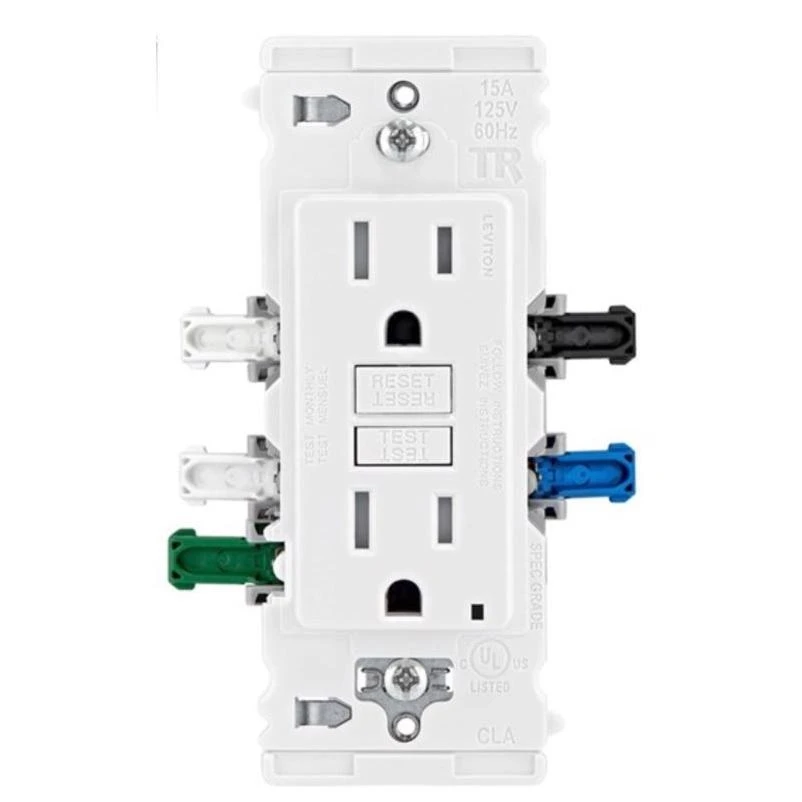 Leviton Lever Edge 125V White GFCI Outlet – 1 Pack