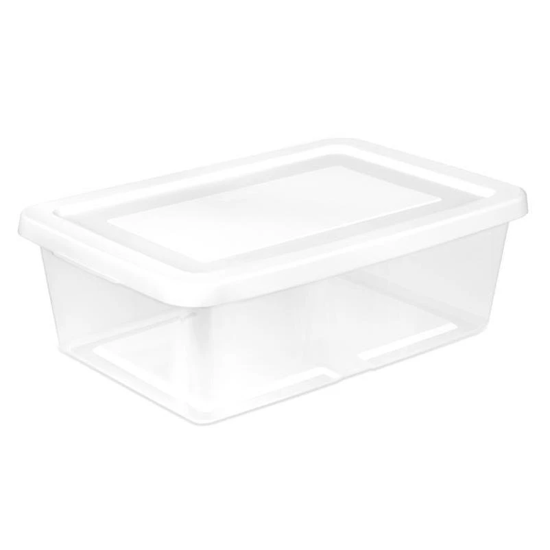 Sterilite 12‑Quart Clear & White Stackable Storage Bin – Transparent Polypropylene Box